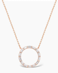 Baguette Cut Moissanite Diamond Circle Necklace for Women