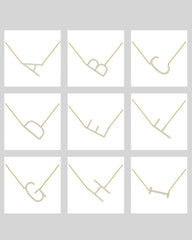 Round Cut Moissanite Diamond Sideways Initial Necklace