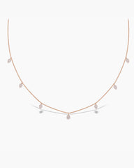 0.3CT Round Cut Moissanite Diamond Pear Drop Necklace for Women