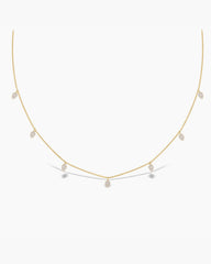 0.3CT Round Cut Moissanite Diamond Pear Drop Necklace for Women