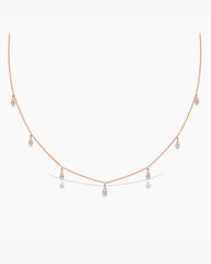 0.5CT Round Cut Moissanite Diamond Rain Drop Necklace for Women