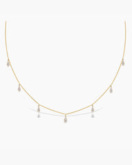 0.5CT Round Cut Moissanite Diamond Rain Drop Necklace for Women