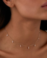 0.5CT Round Cut Moissanite Diamond Rain Drop Necklace for Women