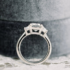 2.75CT Emerald Cut Moissanite Trapezoid Diamond Engagement Ring