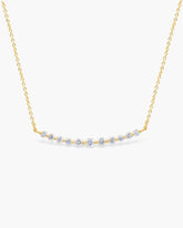 0.6CT Round Cut Moissanite Diamond Curved Bar Necklace