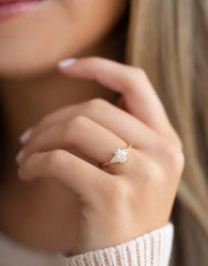 1.26CT Oval Cut Cluster Moissanite Diamond Engagement Ring