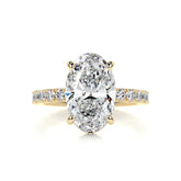 4.0 Carat Oval Cut Hidden Halo Moissanite Engagement Ring