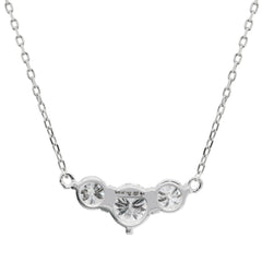 Round Cut Moissanite Diamond Three Stone Necklace for Women