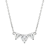 Heart Cut Moissanite Diamond Three Stone Necklace for Women