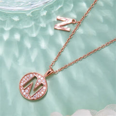 " N " Letter Moissanite Diamond Necklace for Women