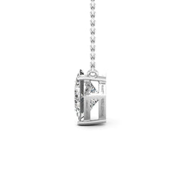 Princess Cut Moissanite Diamond Solitaire Pendant Necklace