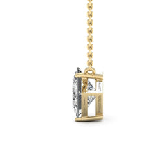 Princess Cut Moissanite Diamond Solitaire Pendant Necklace
