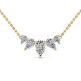 Pear Cut Moissanite Diamond Five Stone Necklace for Her
