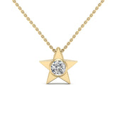 Round Cut Moissanite Diamond Star Necklace for Women