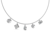 Bezel Set Five Stone Moissanite Diamond Necklace for Women