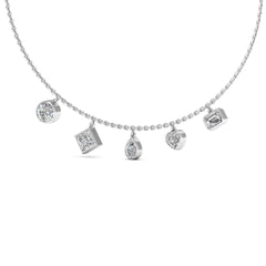 Bezel Set Five Stone Moissanite Diamond Necklace for Women