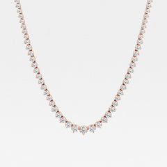 Round Cut Moissanite Diamond Tennis Necklaces for Women