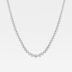 Round Cut Moissanite Diamond Tennis Necklaces for Women