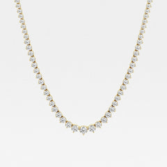 Round Cut Moissanite Diamond Tennis Necklaces for Women