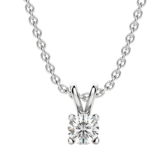 0.25-1.0ct Round Cut Solitaire Moissanite Diamond Necklace