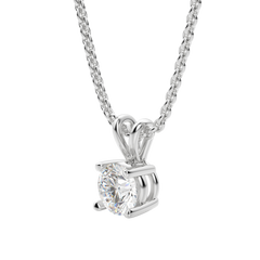 0.25-1.0ct Round Cut Solitaire Moissanite Diamond Necklace
