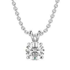 0.25-1.0ct Round Cut Solitaire Moissanite Diamond Necklace
