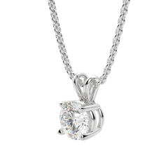 0.25-1.0ct Round Cut Solitaire Moissanite Diamond Necklace