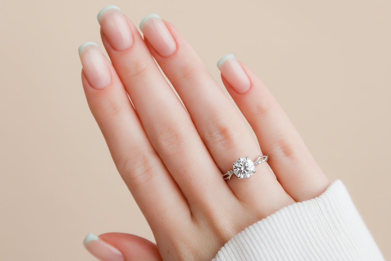 Nature Inspired Twig Engagement Ring with 2.0CT Round Cut Moissanite