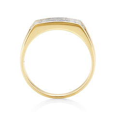4MM Moissanite Men's Channel Set Wedding Band In Yellow Gold