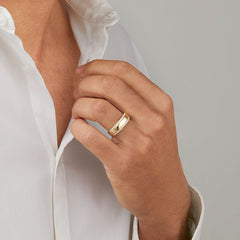 Two Row Moissanite Wedding Band with 0.37ct of Diamonds In Yellow Gold