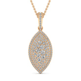 1.15TCW Round Cut Diamond Moissanite Leaf Shape Necklace for Her