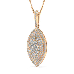 1.15TCW Round Cut Diamond Moissanite Leaf Shape Necklace for Her