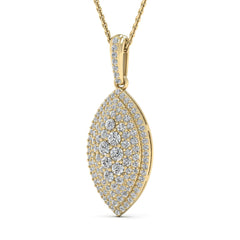 1.15TCW Round Cut Diamond Moissanite Leaf Shape Necklace for Her