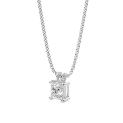 0.25-1.0ct Princess Cut Solitaire Moissanite Diamond Necklace