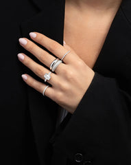 2.0mm Round Cut Moissanite Double Row Diamond Wedding Band