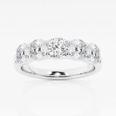 Round F-VS2 Lab Grown Diamond Five Stone Wedding Band