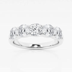 Round F-VS2 Lab Grown Diamond Five Stone Wedding Band