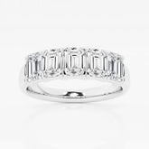 Emerald F-VS2 Lab Grown Diamond 5 Stone Wedding Band in Solid Gold