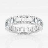 Emerald F-VVS Lab Grown Diamond Eternity Wedding Band in Solid Gold