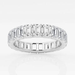 Emerald F-VVS Lab Grown Diamond Eternity Wedding Band in Solid Gold