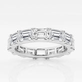 Emerald F-VS2 Lab Grown Diamond East-West Full Eternity Wedding Band