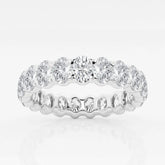 Oval F-VS2 Lab Grown Diamond Full Eternity Wedding Band in Solid Gold