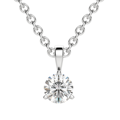 0.25-1.5ct Round Cut Solitaire Moissanite Diamond Necklace