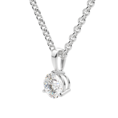 0.25-1.5ct Round Cut Solitaire Moissanite Diamond Necklace