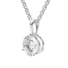 0.25-1.5ct Round Cut Solitaire Moissanite Diamond Necklace