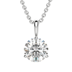 0.25-1.5ct Round Cut Solitaire Moissanite Diamond Necklace