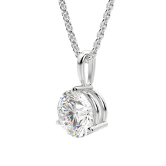 0.25-1.5ct Round Cut Solitaire Moissanite Diamond Necklace