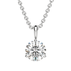 0.25-1.5ct Round Cut Solitaire Moissanite Diamond Necklace