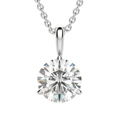 0.25-1.5ct Round Cut Solitaire Moissanite Diamond Necklace