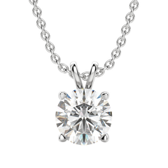 0.25-1.0ct Round Cut Solitaire Moissanite Diamond Necklace